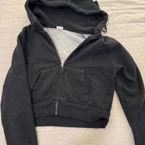 John Gault cropped grey hoodie